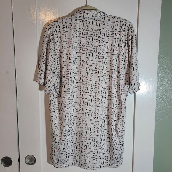 121st US Open Size M Golf Torrey Pines All Over Print Polo Rugby Shirt White - Picture 4 of 9